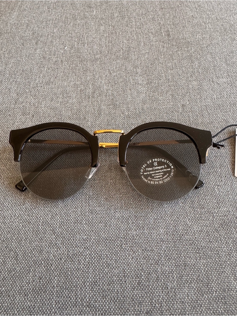 ASOS Black Frame Sunglasses with Gold Bridge